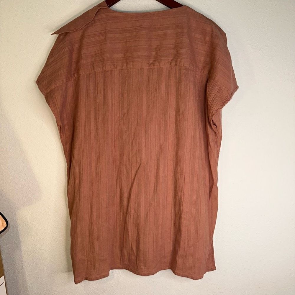 Poetry Women 14 Blush Pink Ruffle Trim Button Down Feminine Lagenlook Blouse NWT - Picture 4 of 8